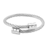 Cross-border best-selling titanium steel twisted wire rope cylindrical bracelet, stainless steel European and American hip-hop punk open polished bracelet Item Picture